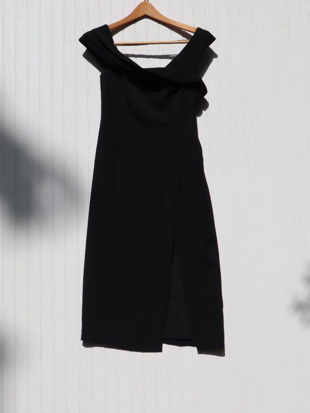 Asymmetrical Neckline Black Dress by JAYGODFREY